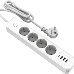 ΠΟΛΥΠΡΙΖΟ ΑΣΦΑΛΕΙΑΣ E22 4 ΘΕΣΕΩΝ + 4 USB KAI ΚΑΛΩΔΙΟ 1.4Μ