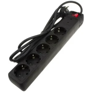 POWERTECH ΠΟΛΥΜΠΡΙΖΟ ΑΣΦΑΛΕΙΑΣ 5 ΘΕΣΕΩΝ ΜΕ ΔΙΑΚΟΠΤΗ & ΚΑΛΩΔΙΟ 3m-PT-883