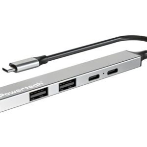 POWERTECH USB HUB DOCKING STATION 5x USB 3.2, 5Gbps, 100W, USB-C σύνδεση, Γκρι-PT-1414